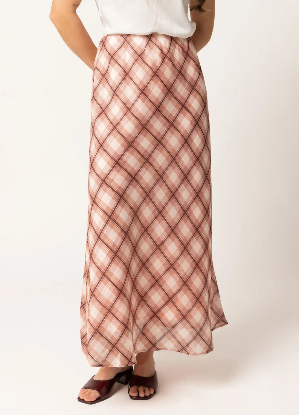 Whisper Skirt - Rose Check