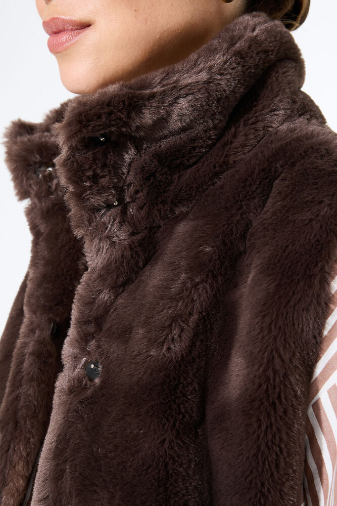 Chocolate Faux Fur Vest