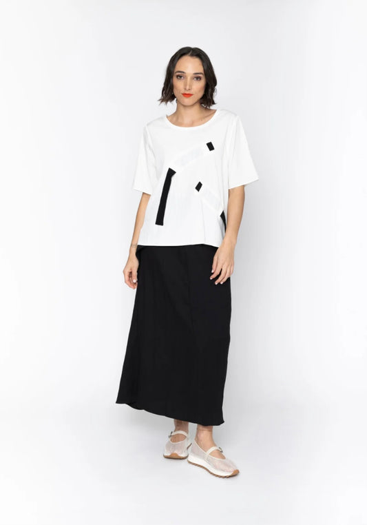Dallas Top - White & Black Trim