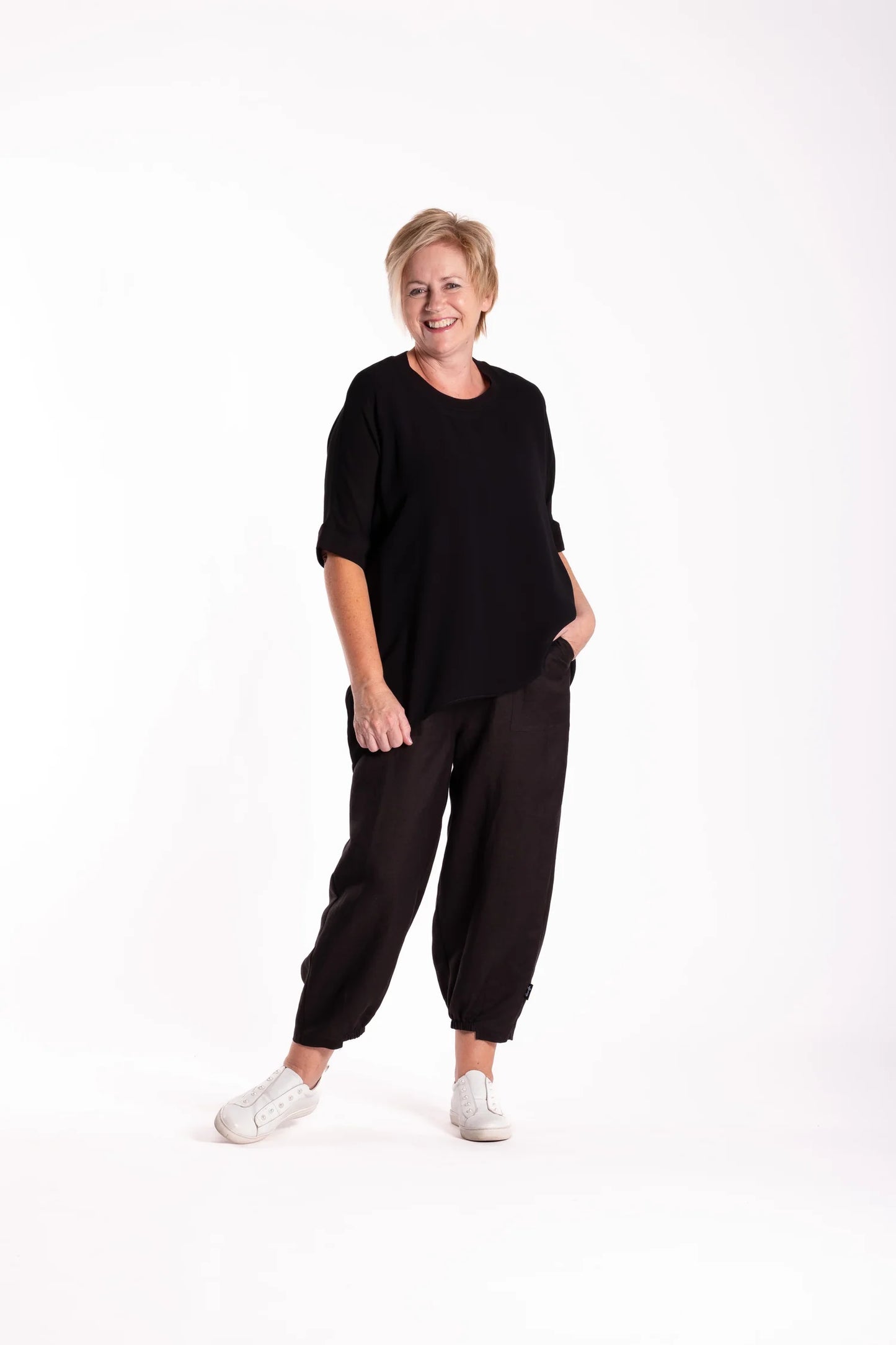 Relaxed Tee Black Viscose