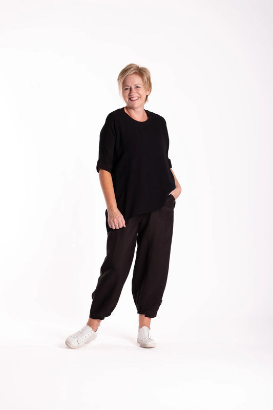 Relaxed Tee Black Viscose
