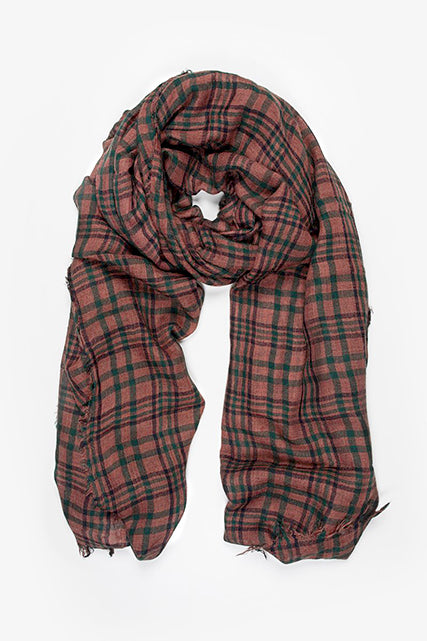 Rosewood Check Scarf