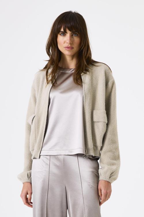 Feather Grey Zip Up Cardigan
