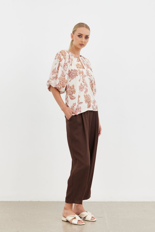 Aurora Puff Sleeve Top - Cinnamon Posey