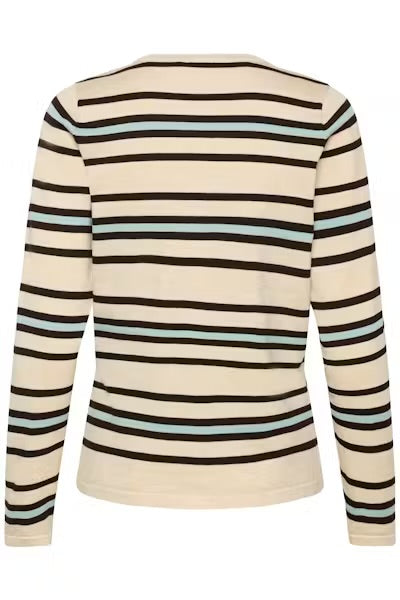 Pila Cardigan - Brown Rice Stripe