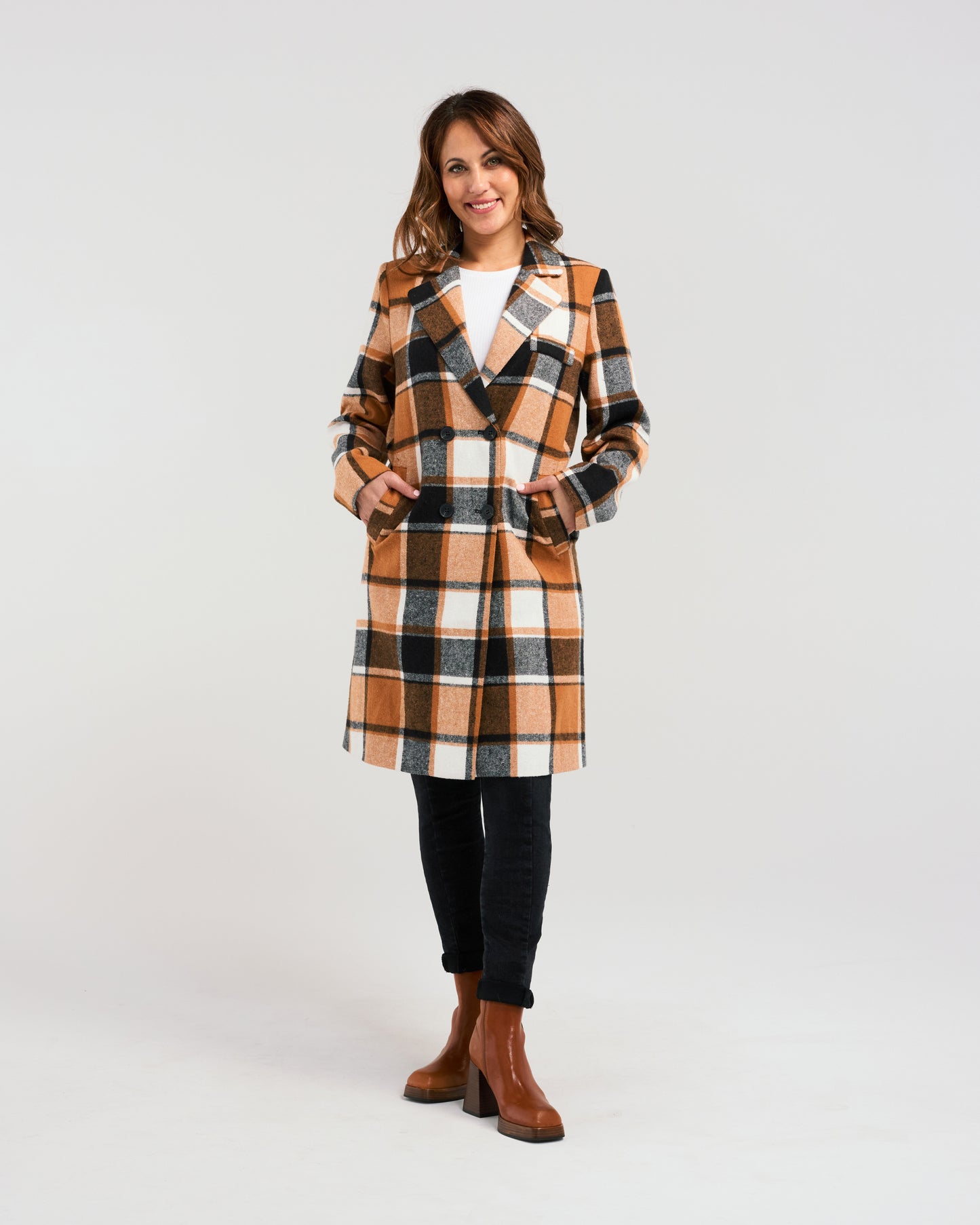 Felix Coat - Orange Plaid