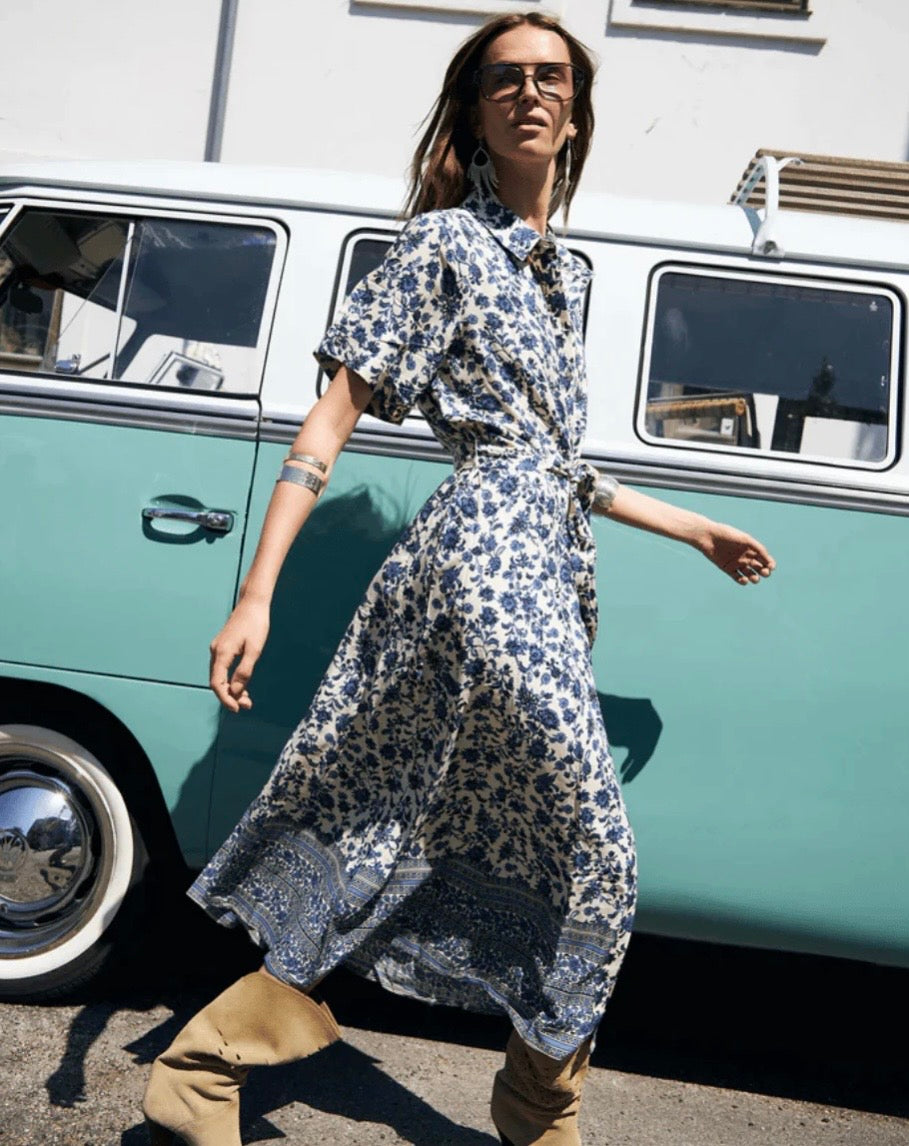 Blake Midi Dress - Blue