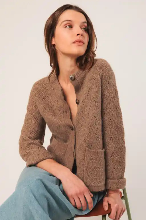 Crochet Cardigan - Camel