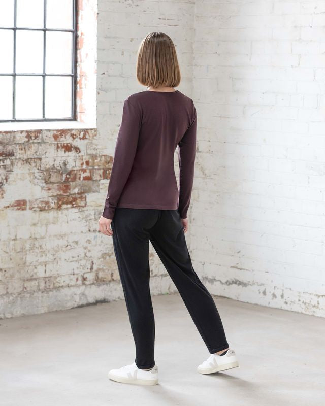 Tori Crew Merino Top - Berry
