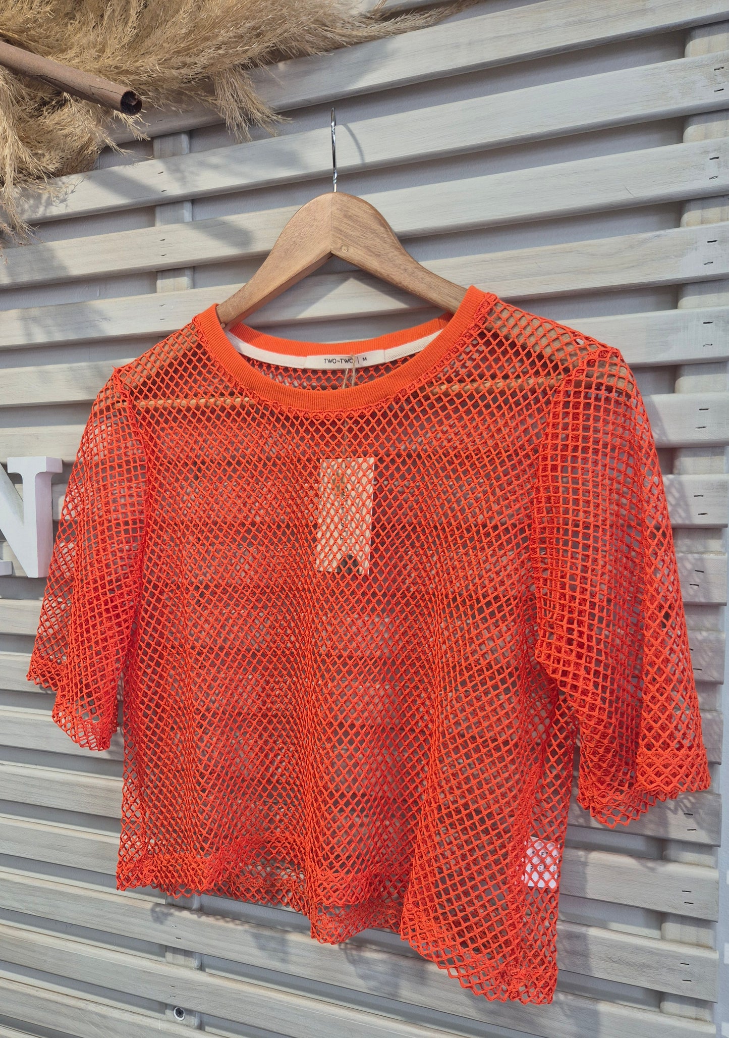 Arrow Mesh Top - Orange