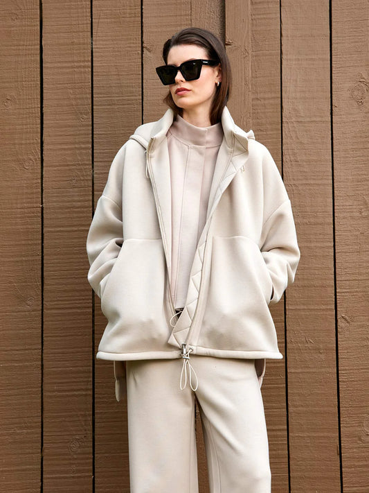 Tokyo Hooded Coat - Chalk