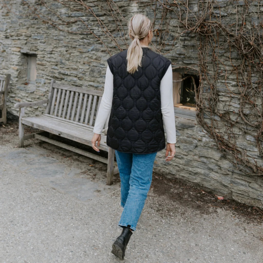 Neve Women’s Quilted Vest - Black