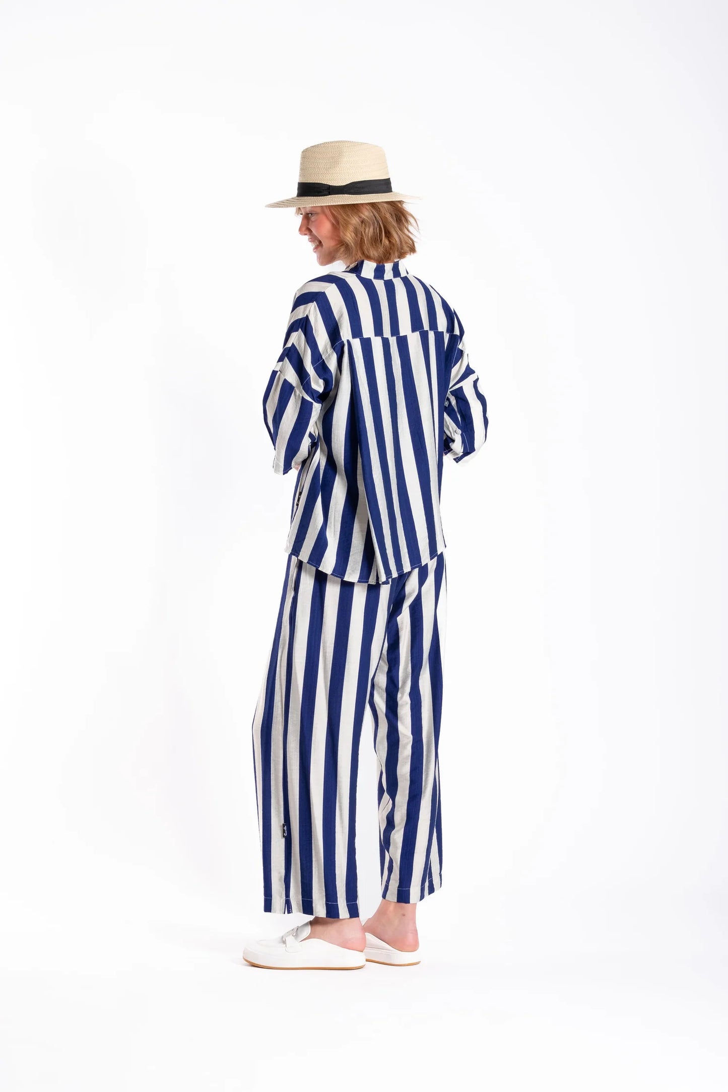 Jellicoe Wide Leg Stripe - Blue/White