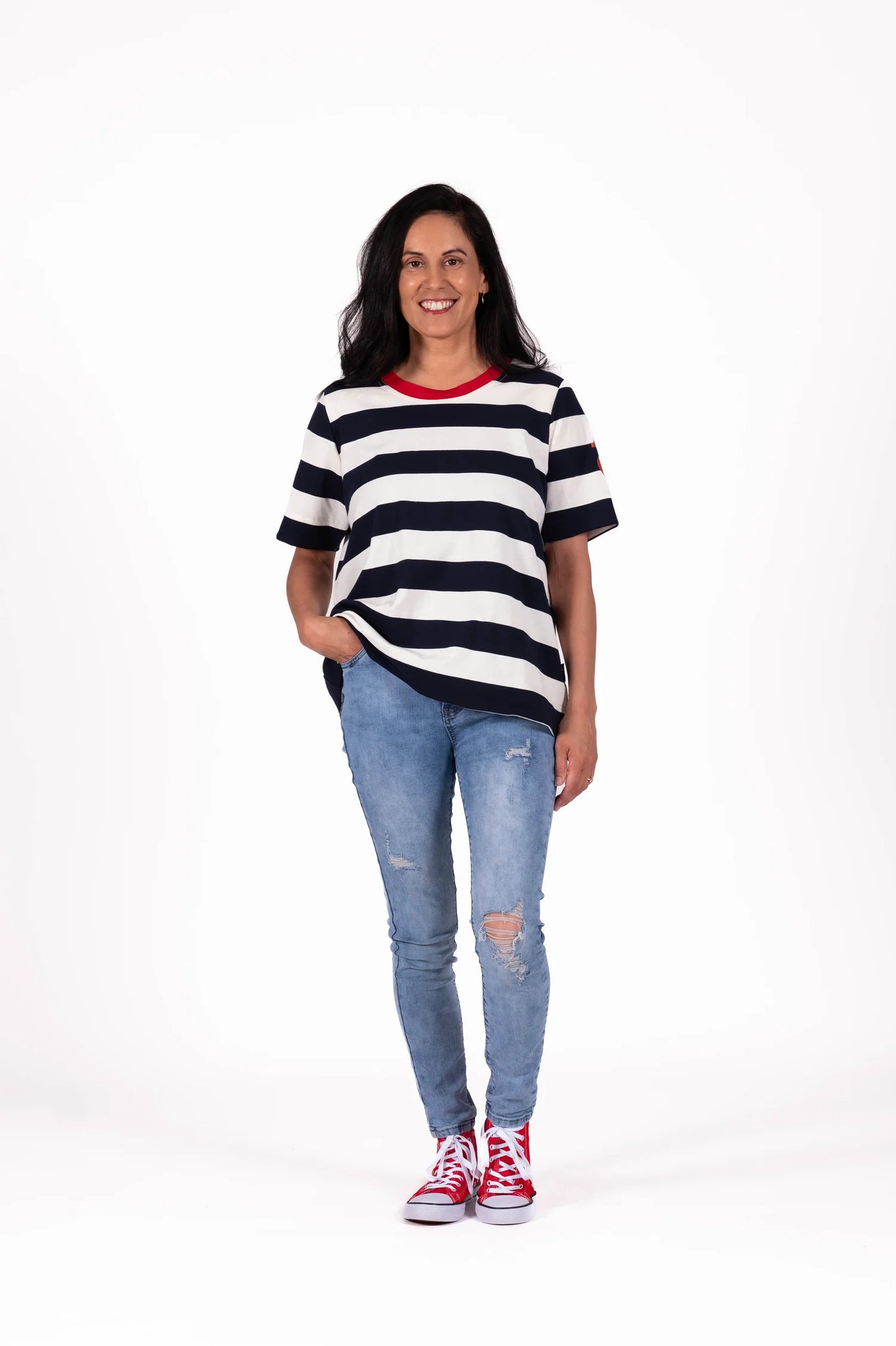 Basic Tee - Navy Stripe