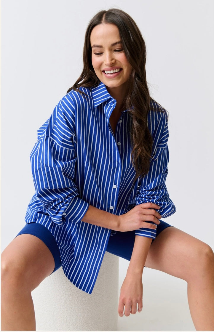 Tammy Shirt - Cobalt Stripe