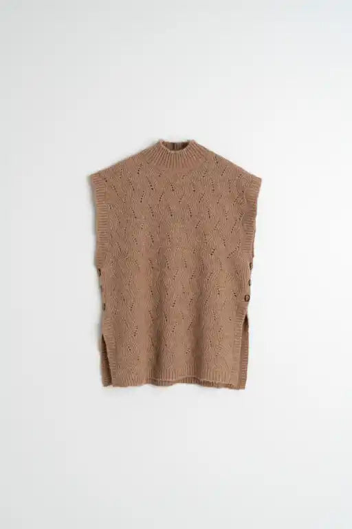Crochet Vest - Camel