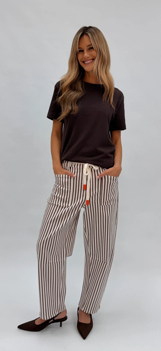 Carter Barrel Jean - Chocolate Stripe