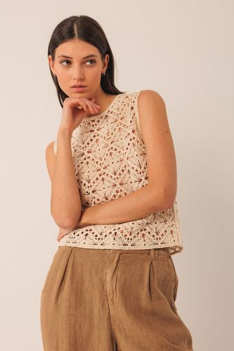 Crochet Knit Vest - Crudo