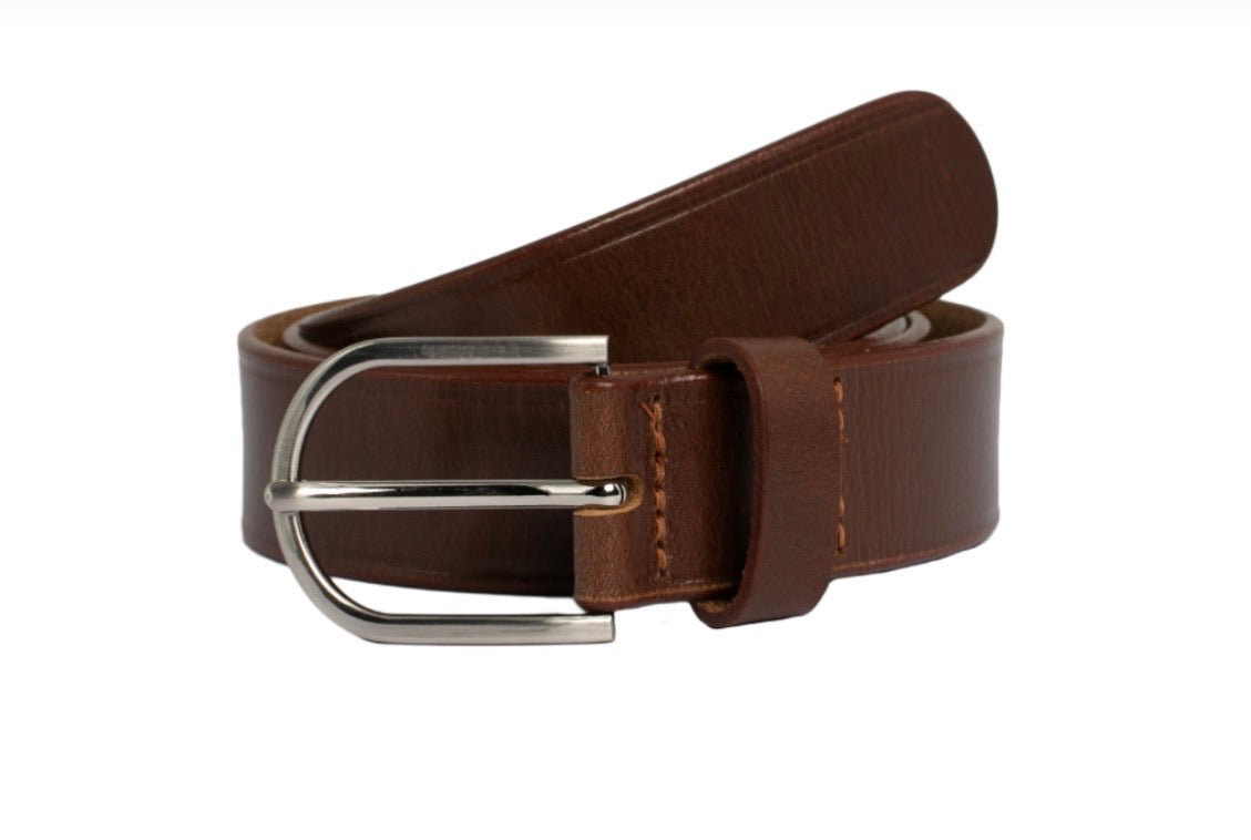 Sarah Leather Belt - Dark Tan