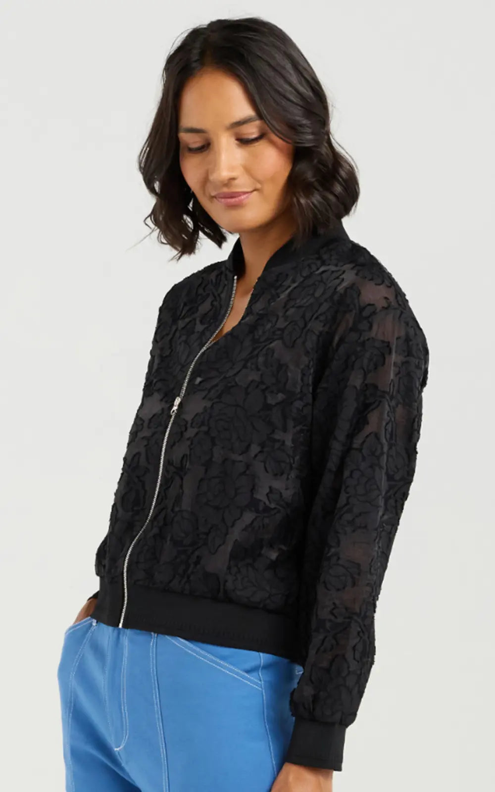 Skylar Bomber - Shadowed Florals