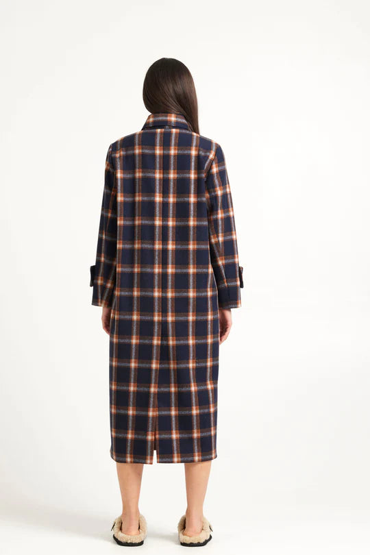 Kamali Coat - Navy Check