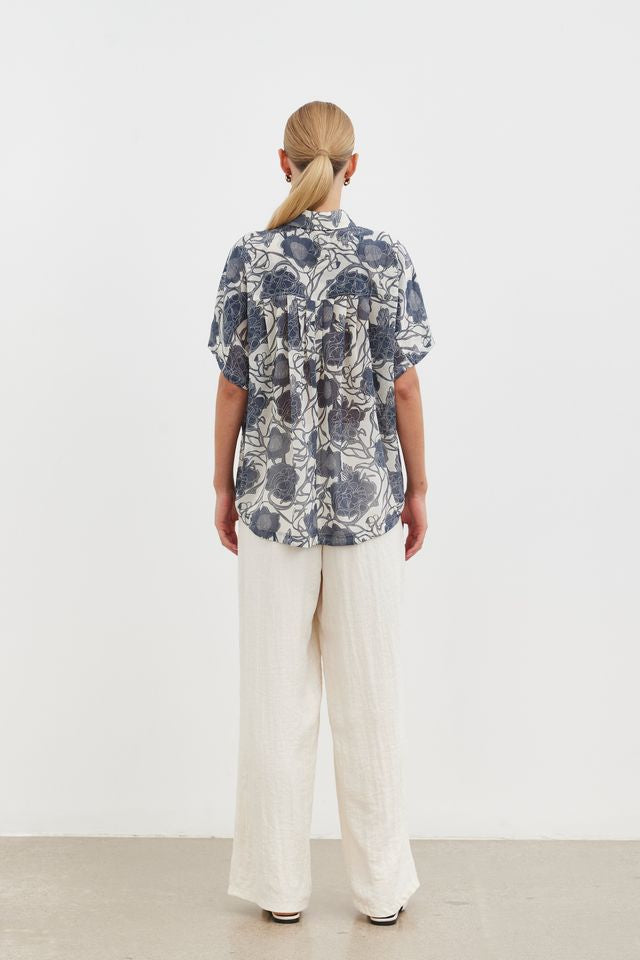 Elia Scoop Shirt - Ivory Atelier Bloom