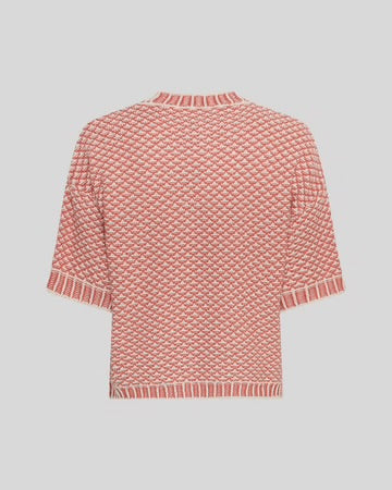 Catina Pilla 2/4 Pullover - Oatmeal/Faded Rose