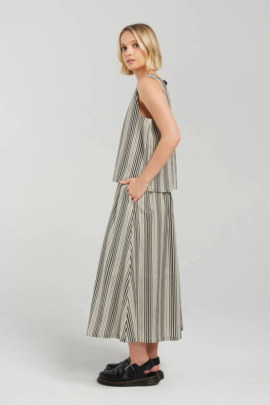 Poet Skirt - Black Stripe