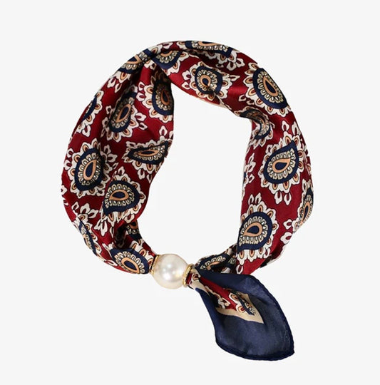 Pearl Fasten Neck Tie - Imperial Rouge