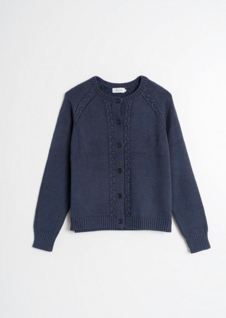 Cable Cardigan - Charcoal