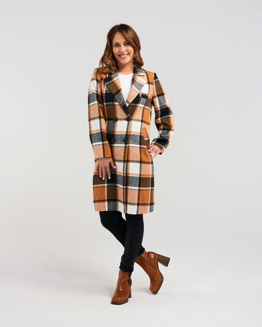 Felix Coat - Orange Plaid