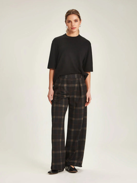 Kelsey Check Pant - Black Check