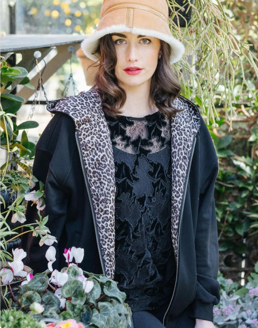 Sienna Jacket - Black/Leopard