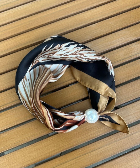 Pearl Fasten Neck Tie - Palm Ember