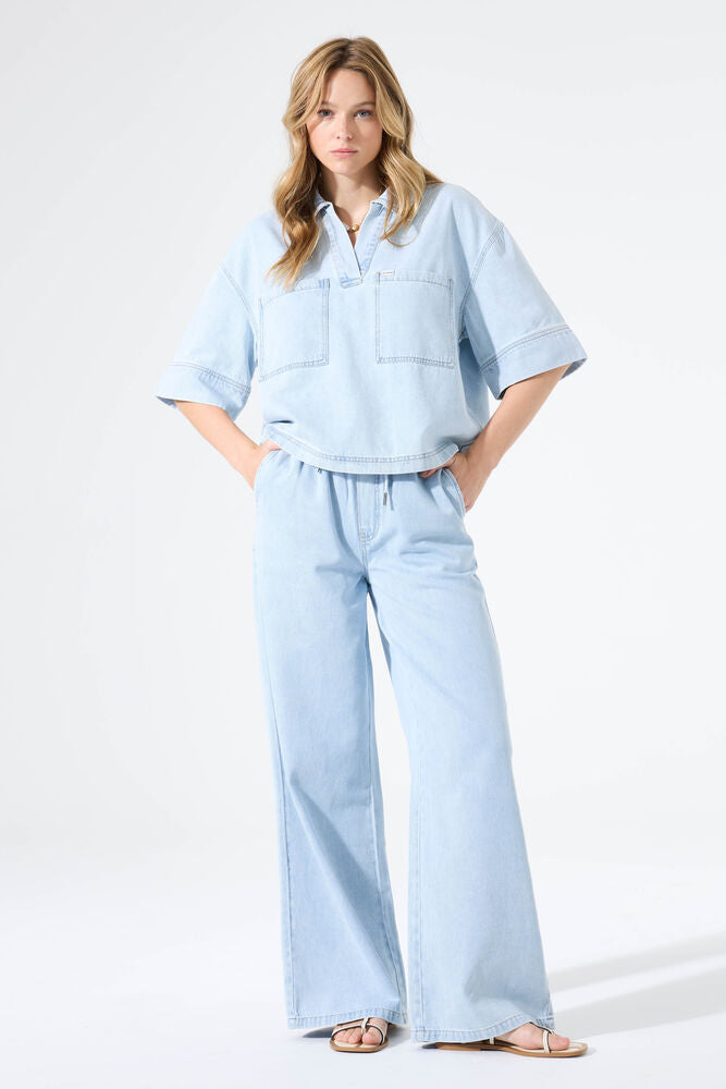 Denim Blouse - Light Blue