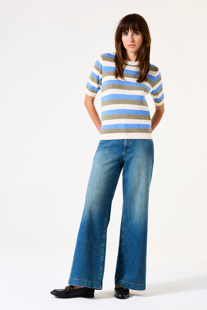 Whitecap Sweater - Cream/Blue/Gold
