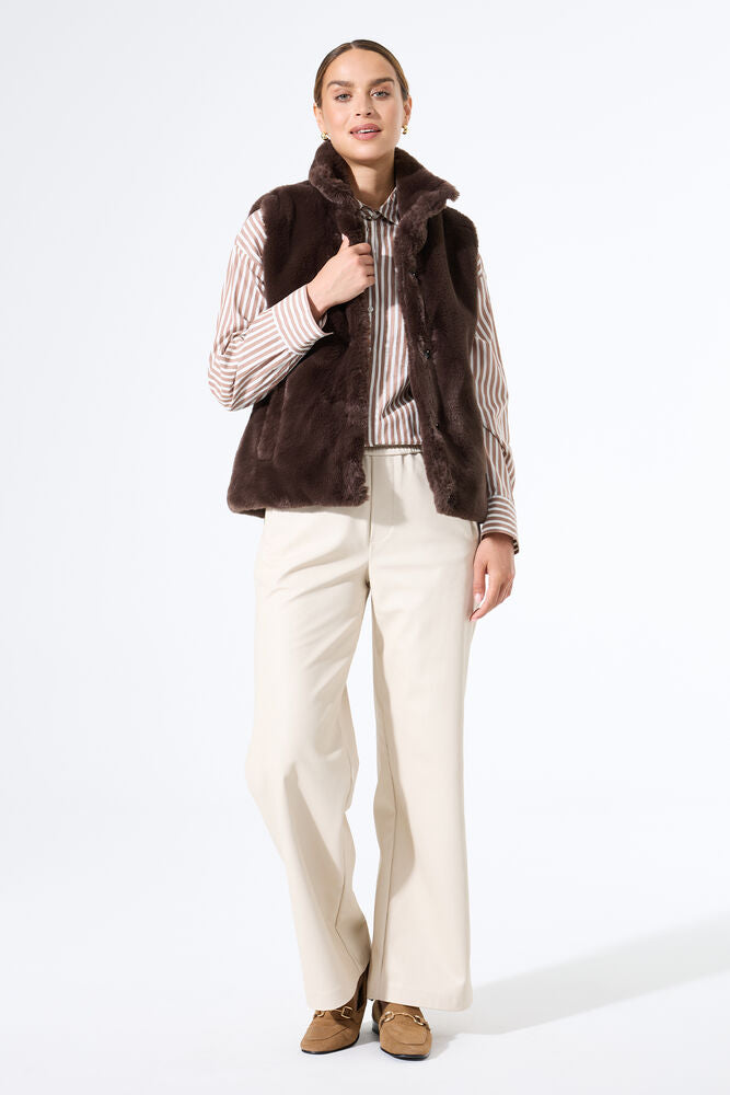 Chocolate Faux Fur Vest