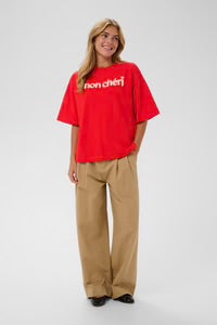 Panna Short Sleeve Sweatshirt - Fiery Red