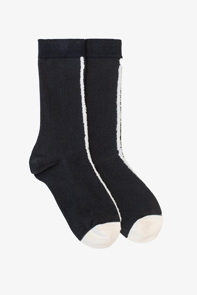 White Front Trim Socks