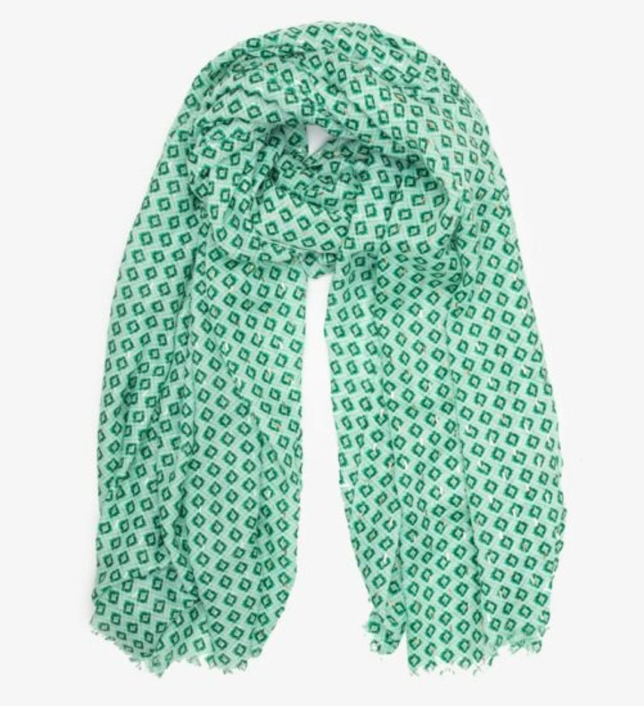 Green Diamond Print Scarf