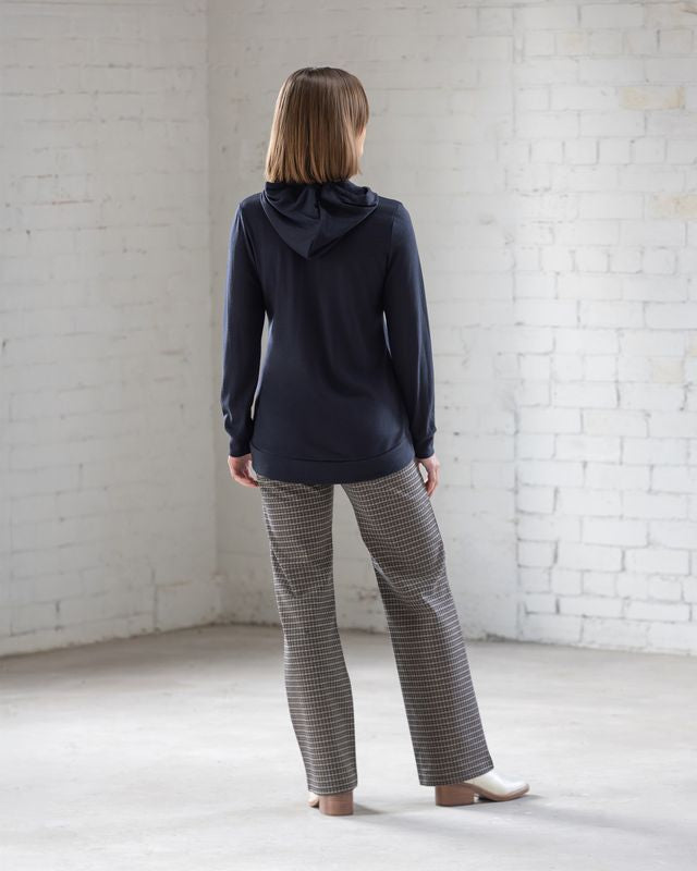 Shield Merino Zip Up Hoodie - Midnight
