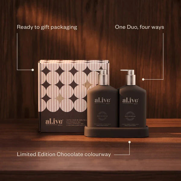 al.ive - Transformative Wash & Lotion Duo - Vanilla Cream & Tonka Bean