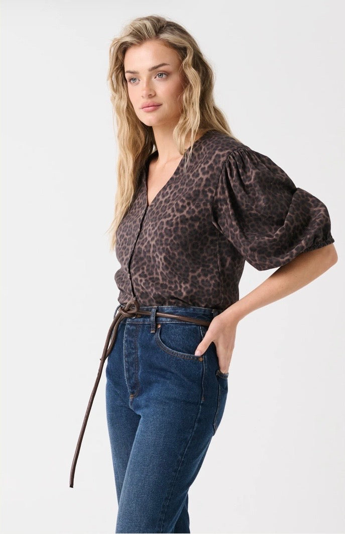 Elle Top - Chocolate Leopard