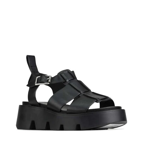 Kailan Leather Platform Sandals - Black