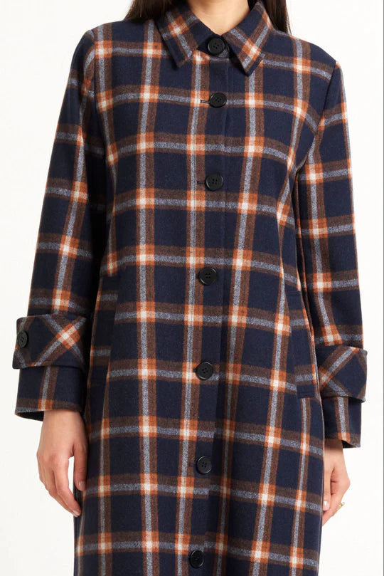 Kamali Coat - Navy Check