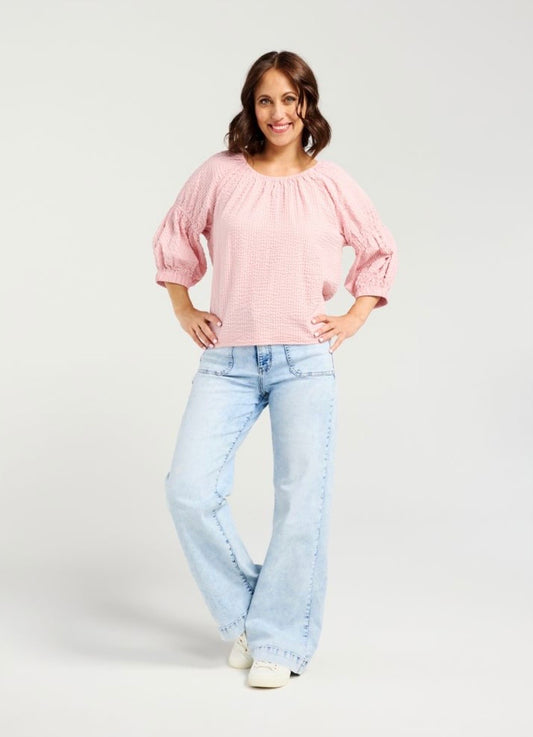Caitlin Top - Pink Stripe