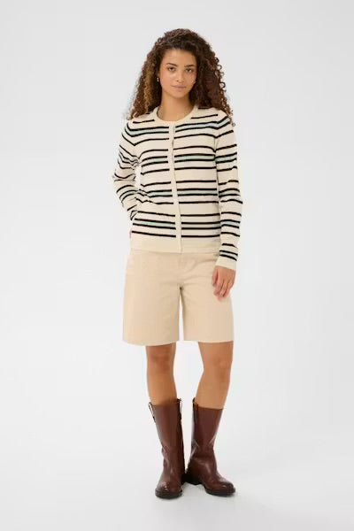 Pila Cardigan - Brown Rice Stripe