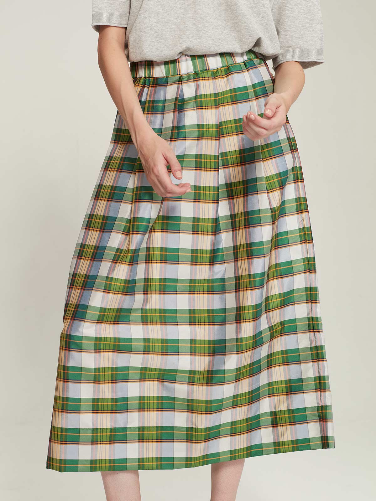 Liliana Check Skirt - Green Check