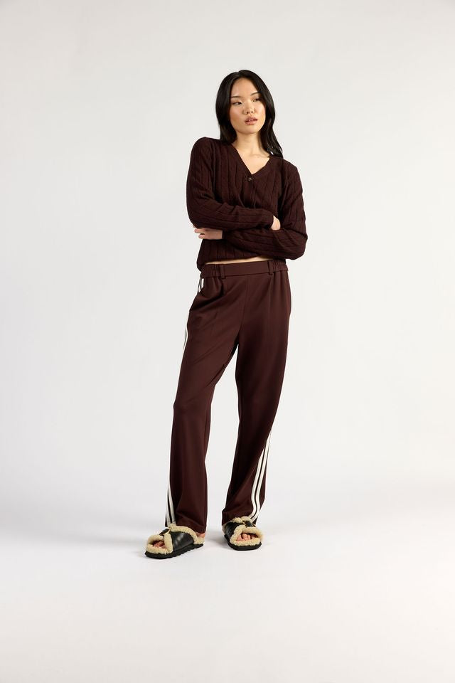 Bobbie Pants - Dark Chocolate Double Stripe