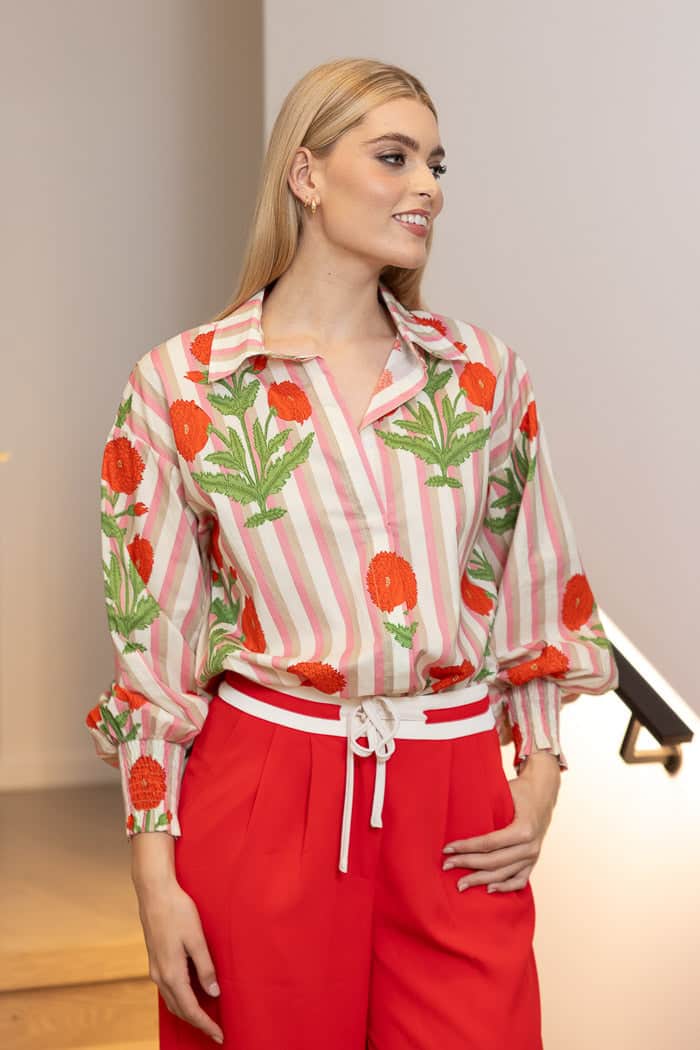 Delilah Shirt - Stripe Pink